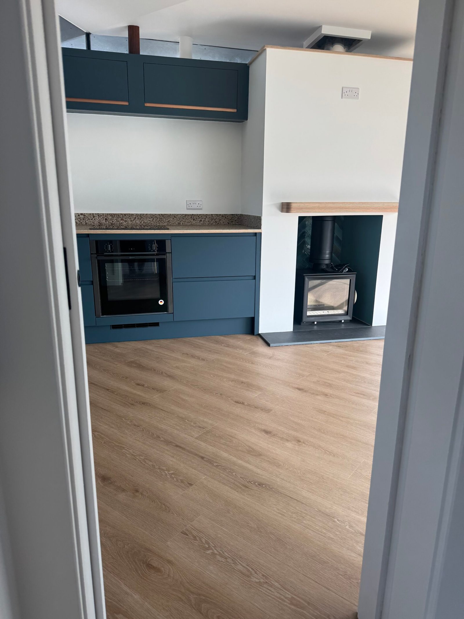 Interior flooring and doorway finishing detail